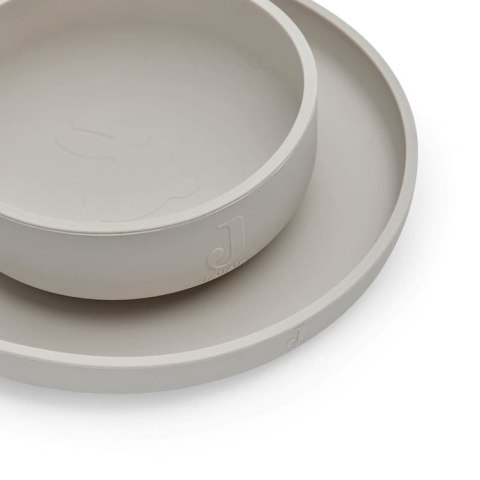 Jollein silikonowa zastawa do nauki samodzielnego jedzenia 4 szt Nougat