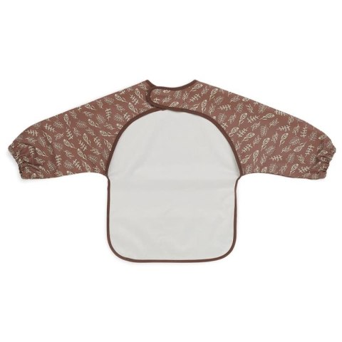 Jollein śliniak fartuszek z rękawami i kieszonką wodoodporny Listki MEADOW Chestnut