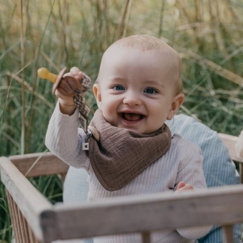 BIBS PACIFIER BRAID DARK OAK & VANILLA zawieszka do smoczków 100% organic cotton