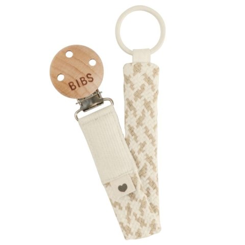 BIBS PACIFIER BRAID IVORY & VANILLA zawieszka do smoczków 100% organic cotton