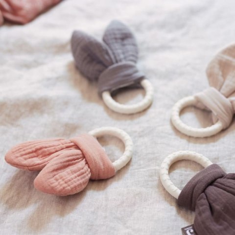 Jollein gryzak silikonowy Bunny Ears Rosewood