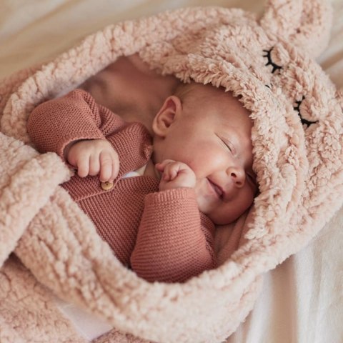 Jollein - śpiworek otulacz do fotelika i wózka BUNNY Pale Pink