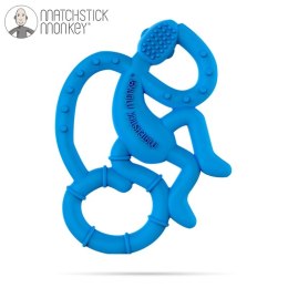 Matchstick Monkey Mini gryzak silikonowy sensoryczny ze szczoteczką Blue