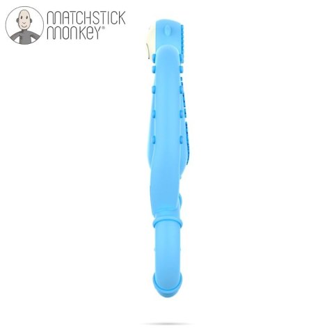 Matchstick Monkey Mini gryzak silikonowy sensoryczny ze szczoteczką Light Blue