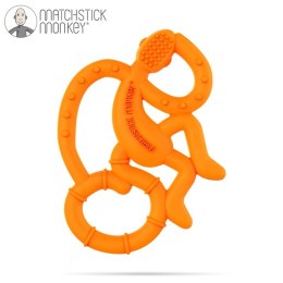 Matchstick Monkey Mini gryzak silikonowy sensoryczny ze szczoteczką Orange