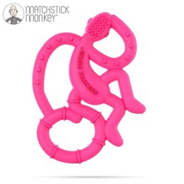 Matchstick Monkey Mini gryzak silikonowy sensoryczny ze szczoteczką Pink