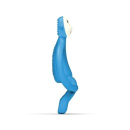 Matchstick Monkey gryzak silikonowy sensoryczny ze szczoteczką BioCote Azure Blue