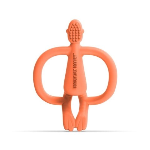 Matchstick Monkey gryzak silikonowy sensoryczny ze szczoteczką BioCote Dusty Orange