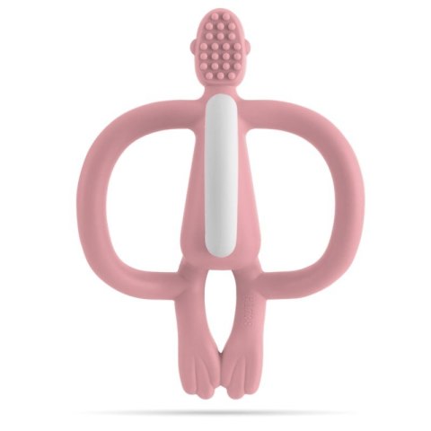 Matchstick Monkey gryzak silikonowy sensoryczny ze szczoteczką Blush