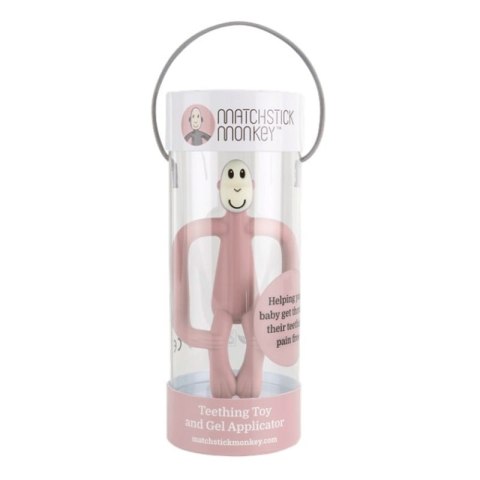 Matchstick Monkey gryzak silikonowy sensoryczny ze szczoteczką Blush