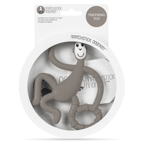 Matchstick Monkey gryzak terapeutyczny silikonowy ze szczoteczką Dancing Grey