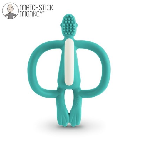 Matchstick Monkey gryzak silikonowy sensoryczny ze szczoteczką Zielony