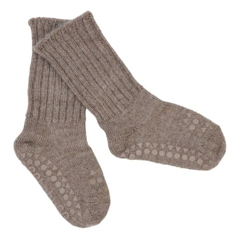 GoBabyGo antypoślizgowe skarpetki do nauki chodzenia ALPACA Walnut 12 m+