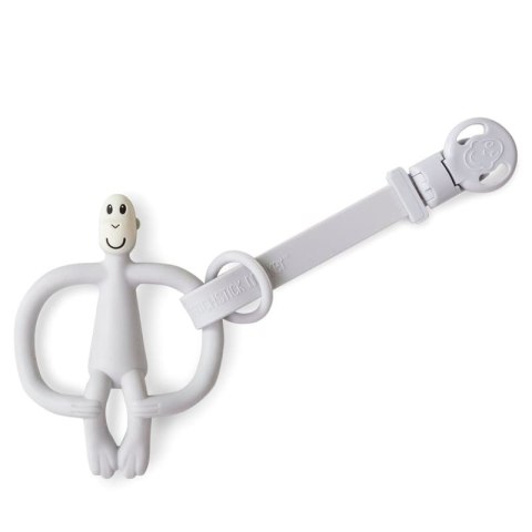 Matchstick Monkey zawieszki silikonowe do smoczka lub gryzaka 2 szt MULTI Green & Grey