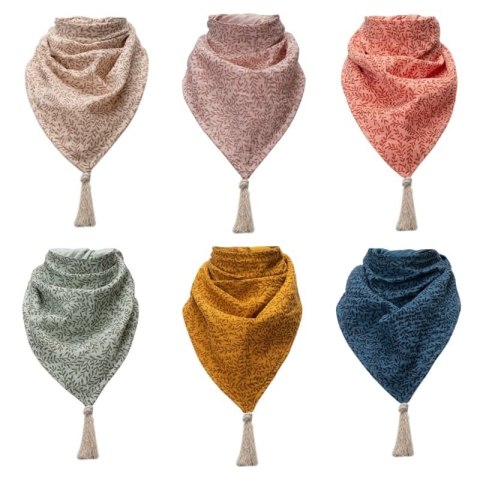 Hi Little One bandanka apaszka niemowlęca BOHO LEAF Rose Pom Pom