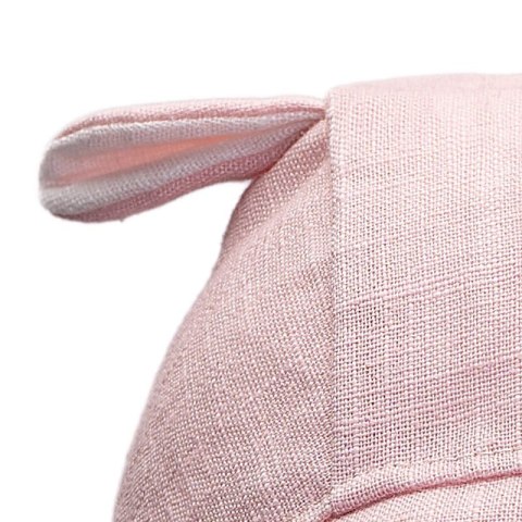 Hi Little One bonetka niemowlęca z daszkiem i uszkami BOHO LEO Rose roz L Pom Pom