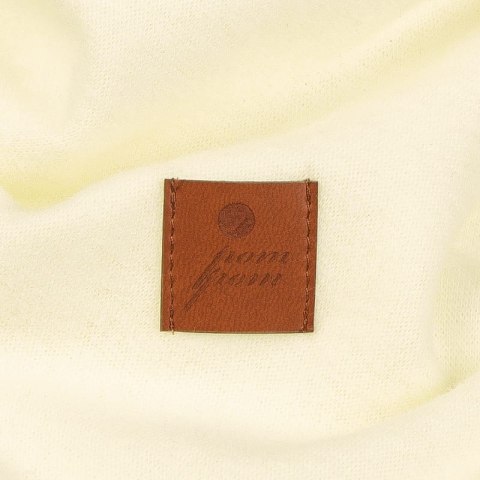 Hi Little One komin bandana zimowa dla niemowlaka ALPACA BOHO Ivory/Rust M Pom Pom