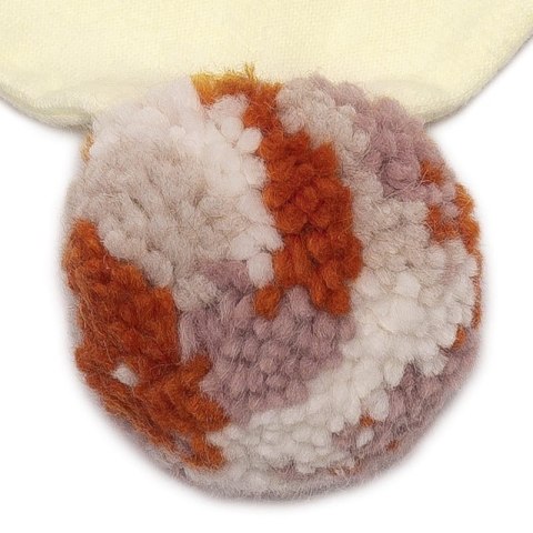 Hi Little One komin bandana zimowa dla niemowlaka ALPACA BOHO Ivory/Rust M Pom Pom