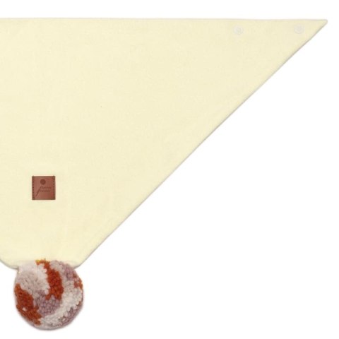 Hi Little One komin bandana zimowa dla niemowlaka ALPACA BOHO Ivory/Rust M Pom Pom