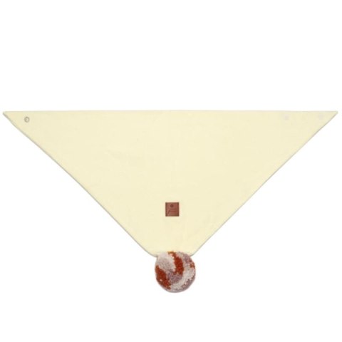 Hi Little One komin bandana zimowa dla niemowlaka ALPACA BOHO Ivory/Rust M Pom Pom