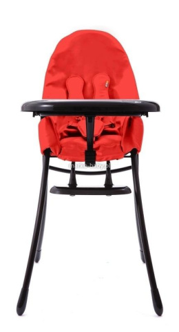 NANO Składane krzesełko do karmienia Bloom stelaż czarny/wkład czerwony