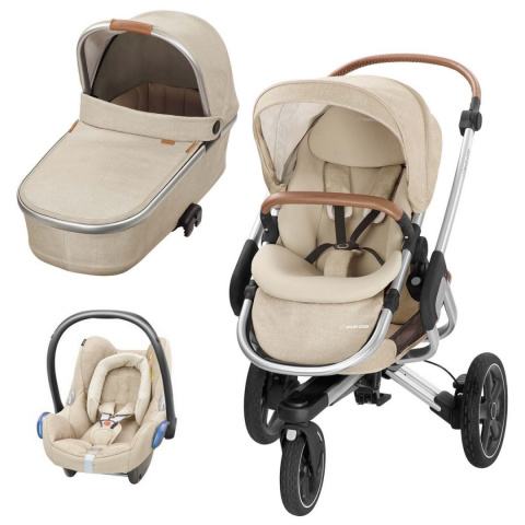 NOVA 3 Maxi-Cosi 3w1 z CabrioFix 0-13 kg - składanie bez użycia rąk Nomad Sand