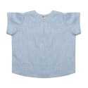 Pom Pom - lniana koszulka ze spodenkami z organicznego BIO lnu BOHO LEO Light Blue roz. L