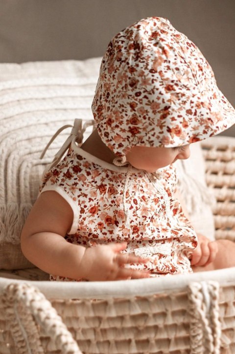 Hi Little One rampers dla dziewczynki BOHO FLOPI Cognac roz M Pom Pom