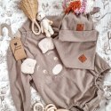 Pom Pom - rampers OverSize BOHO TEDDY Caffe Latte roz S