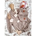 Pom Pom - rampers OverSize BOHO TEDDY Caffe Latte roz S