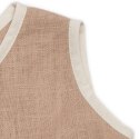 Pom Pom - rozkloszowana bluzeczka z bufkami i spodenki bumpersy z organicznego BIO lnu BOHO LEO Powder roz. L