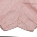 Pom Pom - rozkloszowana bluzeczka z bufkami i spodenki bumpersy z organicznego BIO lnu BOHO LEO Rose roz. S