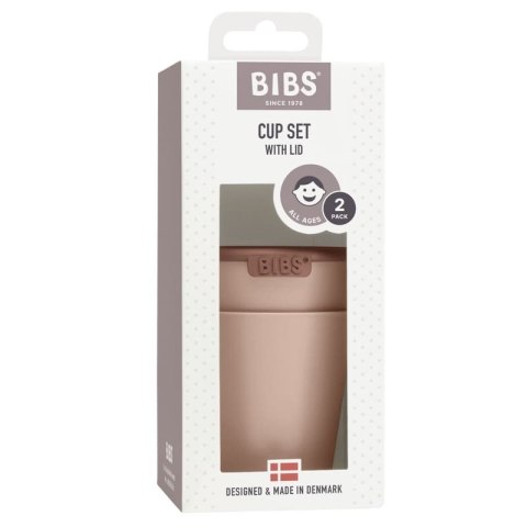 BIBS CUP SET BLUSH 2 kubeczki z pokrywkami do picia dla dzieci