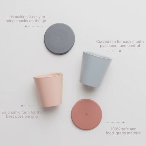 BIBS CUP SET CLOUD 2 kubeczki z pokrywkami do picia dla dzieci