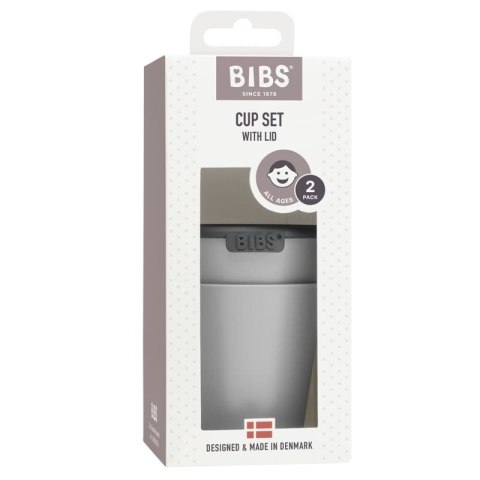 BIBS CUP SET CLOUD 2 kubeczki z pokrywkami do picia dla dzieci