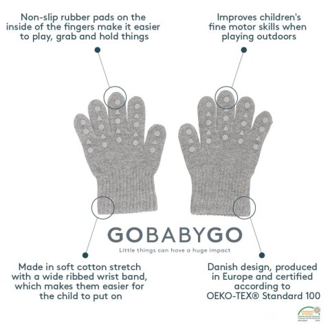 GoBabyGo - antypoślizgowe rękawiczki ułatwiające chwytanie 1 - 2 lata Navy Blue