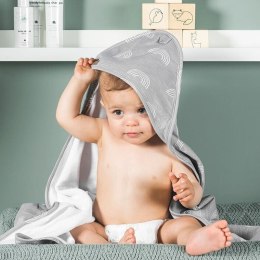 Jollein - ręcznik kąpielowy z kapturem 100 x 100 cm RAINBOW Grey