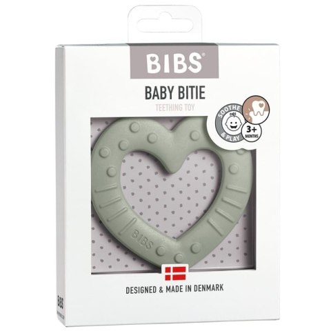 BIBS BABY BITIE HEART SAGE gryzak dla niemowlaka