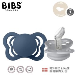 BIBS COUTURE 2-PACK CLOUD & STEEL BLUE S Smoczek ortodontyczny silikonowy