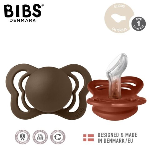 BIBS COUTURE 2-PACK RUST & MOCHA S Smoczek ortodontyczny silikonowy