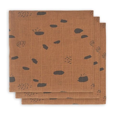 Jollein 3 pieluszki dla noworodka Hydrophilic 70 x 70 cm SPOT Caramel