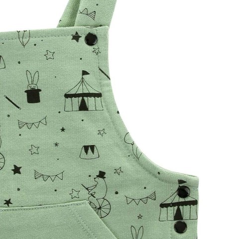 Jollein - ogrodniczki z BIO bawełny organicznej CIRCUS Forest Green 50/56