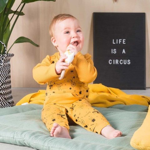 Jollein - ogrodniczki z BIO bawełny organicznej CIRCUS Ocher - 50/56