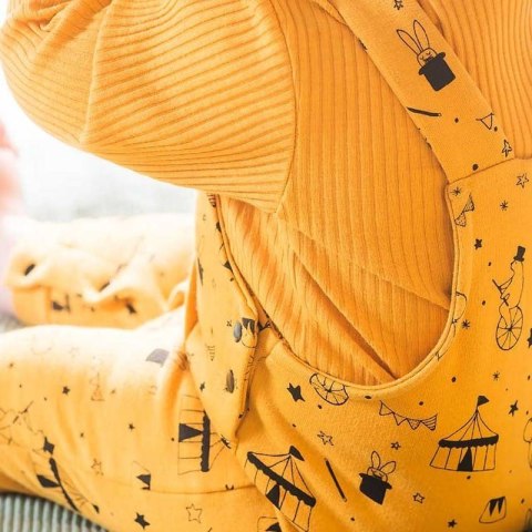 Jollein - ogrodniczki z BIO bawełny organicznej CIRCUS Ocher 62/68