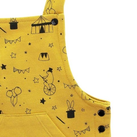 Jollein - ogrodniczki z BIO bawełny organicznej CIRCUS Ocher 62/68