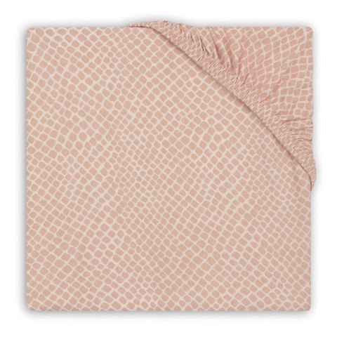 Jollein - prześcieradło z gumką 120 x 60 cm SNAKE Pale Pink