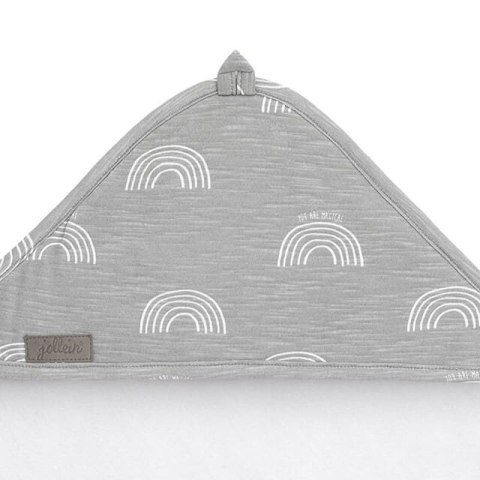 Jollein - ręcznik kąpielowy z kapturem 100 x 100 cm RAINBOW Grey