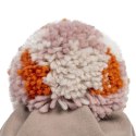 Pom Pom - czapka zimowa ALPACA BOHO Cafe Latte Rust M