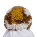 Hi Little One czapka zimowa niemowlęca ALPACA BOHO White/Brown M Pom Pom