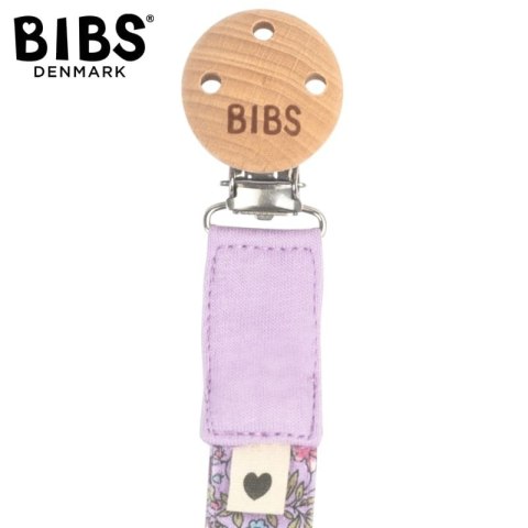 BIBS LIBERTY BANDANA BIB & CLIP CHAMOMILE LAWN VIOLET SKY zestaw bandanka śliniak + zawieszka do smoczka